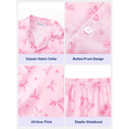 thumbnail image 5 of Beezizac Girls Pajama Pink Bow & Heart Cozy Satin Silky 2-Piece Long Sleeves Winter PJS Kid Jammies Size 14, 5 of 6