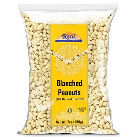 Rani Peanuts Skinless (Blanched, Uncooked) 7oz (200g) ~ All Natural | Vegan | Gluten Friendly | Kosher | Fresh Product of USA ~ Spanish Grade Groundnuts