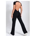 thumbnail image 4 of SKQIT Flare Workout Jumpsuits for Women One Piece Short Sleeves Scrunch Butt Lifting Gym Bodysuit Sexy Backless Yoga Outfits, 4 of 7