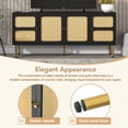 thumbnail image 4 of Boho style TV Stand with Rattan Door, Woven Media Console Table for TVs Up to 70", Country Style Design Side Board with Gold Metal Base for Living Room, Black., 4 of 9