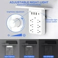 thumbnail image 3 of OGEDNAC Outlet Extender, 6 Outlet Grounded Wall Tap with 4 USB Ports and Night Light, Surge Protector Power Strip Multi Plug Outlets Wall Adapter Spaced for Home Travel Office ETL Listed, White, 3 of 8