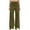 Army Green, variant on Womens Cotton Pants Plus Size Straight Cigarette - Raw Hem Office Beige S