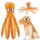thumbnail image 1 of Juguete interactivo para perros chirriantes, sin relleno, con forma de pulpo y papel arrugado para perros medianos y grandes., 1 of 5