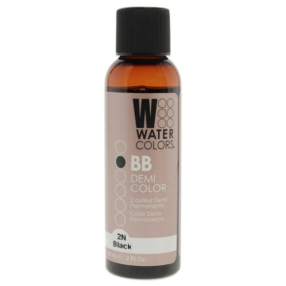 Tinte semipermanente para cabello Watercolors BB - 2N Black de Tressa para unisex - Tinte para cabello de 2 oz Tressa Color de pelo 2 oz
