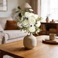 thumbnail image 4 of Artificial Peony Flower Bouquets, Mixed Flower Foliage Bunches, Cosmug Home Floral Centerpiece, for Vase Styling, Dining Table Layout and Living Room Display, White, 4 of 6
