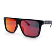 thumbnail image 4 of Kush Mens Color Mirror Flat Top Urban Fashion Horn Rim Sunglasses [Black - Fuchsia Mirror], 4 of 8