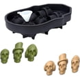 thumbnail image 2 of Molde de silicona con forma de calavera 3D para cubitos de hielo de Halloween con embudo de silicona para hielo, dulces, pasteles y jabón (gris), 2 of 4