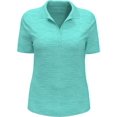 thumbnail image 3 of Callaway Womens Short Sleeve Broken Stripe Polo Shirt Aruba Blue Medium, 3 of 6