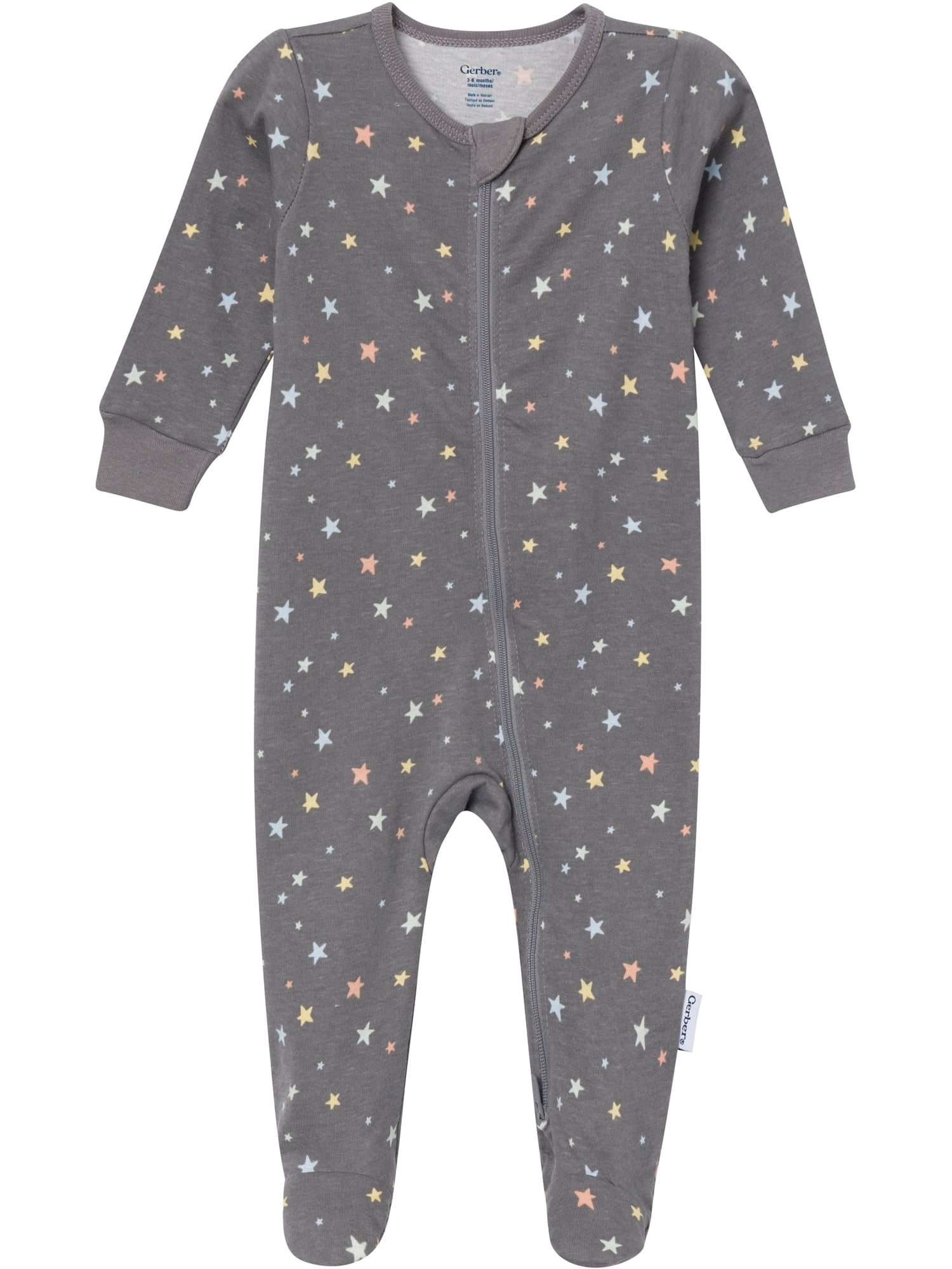 Gerber Baby Neutral Sleep N´ Play 2-Way Zipper Footed Pajamas, 4-Pack, Sizes, Newborn - 6/9 Months