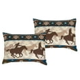 thumbnail image 6 of 7-Piece Western Comforter Set – Cowboy & Horse Design with Star, Horseshoe & Barbed Wire Motifs – Rustic Microfiber Bedding with Decorative Pillows & Shams - OEKO-TEX Certified (Magna, Queen), 6 of 7