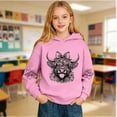 thumbnail image 6 of Fiaer Kids Highland Cow Hoodie Cowboys Shirt Funny Graphic Sweatshirt Cute Tops,Size 2-14 Years Pink 150, 6 of 8