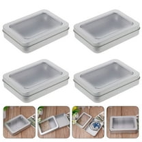 MUSEYA 4Pcs Flash Drive Storage Case Organizer Tinplate Container for Thumb Drives Office Use