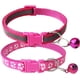 thumbnail image 1 of Autorización：Paquete de 2 huellas y collar reflectante para gatos con cascabel Collar básico para perros y gatos Hebilla Collar ajustable de poliéster para perros y gatos o cinturones de seguridad Adepaton WMZL-635-8, 1 of 3