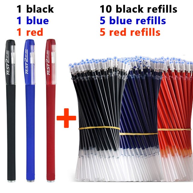 Juego de bolígrafos de Gel con punta de bala, suministros escolares y de oficina, accesorios de papelería, color negro, azul y rojo, 0,5mm, 30 piezas