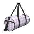 thumbnail image 3 of Easygdp Purple Checkboard Travel Bag, Camping, Weekend, Carry On Overnight Duffel Bag with Shoulder Strap, 3 of 8