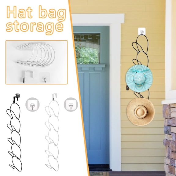 AYktou Hat Organizer,Hat Rack Home Storage Closet Organization,5 Pcs Hat Organizer for Baseball Caps Hat Storage,Multi-Layer Hanging Chain Hat Hanger for Door,Wall,Closet,Bathroom