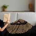 thumbnail image 3 of Earthy Soft Flannel Fleece Throw Blanket, Celtic Moon and Sun with Spiral Motifs Esoteric Bohemian, Cozy Plush for Indoor and Outdoor Use, 50" x 70", Pale Orange and Black, by Ambesonne, 3 of 5