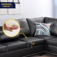thumbnail image 3 of Star Home Living Corp Sean Faux Leather Sectional Sofa in Black not ottoman, 3 of 3