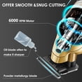 thumbnail image 5 of KEMEI 2293 Professional Hair/Beard Trimmer for Men Zero Gapped Hair Clippers for Barber with T Blade, Cordless Rechargeable, Gold, 5 of 7