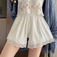 thumbnail image 6 of Women Ice Silk Half Slip Shorts for Under Dresses Lace Edge Underpants Safety Pant Wide Leg Loose Pettipants Knickers, 6 of 9