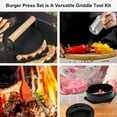 thumbnail image 6 of POLIGO Smash Burger Press Kit - 4 in 1 Hamburger Patty Storage Containers,6.69" Round Cast Iron Smash Bacon Press- Non Stick Smash Burger Press Set for Grill and Griddle Cooking, 6 of 6