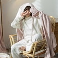 thumbnail image 4 of Soft Blanket Poncho, Warm Large Wearable Hooded Blanket  For Watching TV Pink Large, 4 of 8