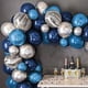 thumbnail image 4 of Metallic Blue Silver Balloon Chain Set Men's Theme Birthday Graduation Party Decoration, 4 of 5