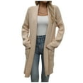 thumbnail image 1 of Fgnfyis Cardigan Long Décontracté Polyvalent Automne et Hiver pour Femmes Khaki TG, 1 of 8