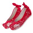 thumbnail image 4 of 1 Pair Chinese Style Embroidery Slippers Fashionable Wedge Heel Hanfu Shoes, 4 of 7