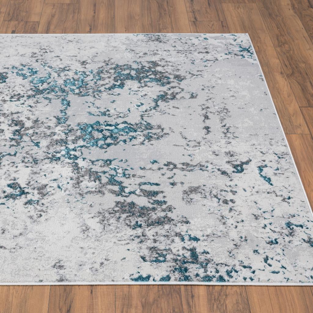 Luxe Weavers Modern Abstract Design Turquoise 9x12 Area Rug for Bedroom or Living Room