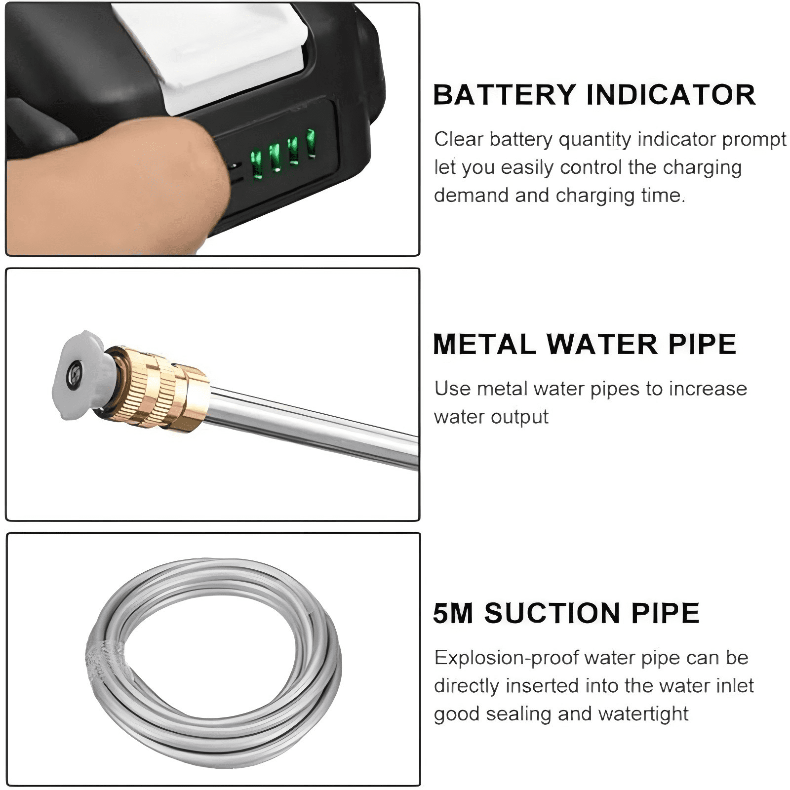A Set Of High Pressure Cleaning Guns, Portable High Pressure Electric Car Cleaning Machine, With Quick Connect Nozzle And Hose Connector, Can Clean Cars, Houses, Gardens And Other Scenes