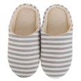 thumbnail image 4 of [BIG CLEARANCE!]Soft Cotton Uni Non-Slip Slippers Home Stripes Slippers with Slip-Resistant Suede Sole, 4 of 6