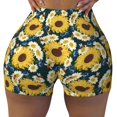 thumbnail image 2 of Honeii Sunflowers Print Women's Workout Shorts, Gym Shorts for Active Wear, Sports Shorts,Women's Running Shorts,Quick Dry Athletic Shorts-Small, 2 of 8