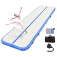 thumbnail image 3 of Fiziti Inflatable Air Gymnastics Mat Tumbling Mats，4 inches Thickness Track Training Mat for Home Use/Training/Cheerleading/Yoga/Water with Pump(blue,20ft), 3 of 9
