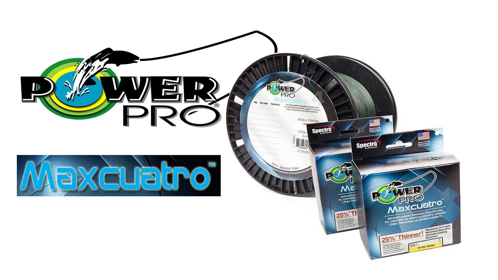 Power Pro Maxcuatro Microfilament Braided Line 150, 300, 1500yd (Moss