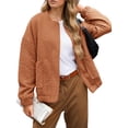 thumbnail image 3 of Spring Fall Women Long Sleeved Zipper Varsity Jacket Casual Bomber Jacket, 3 of 7