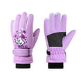 thumbnail image 2 of NAISIBABY Kids Ski Gloves, Waterpoof Thermal Fleece Lined Winter Outdoor Snow Gloves for Boys Girls Purple Free Size, 2 of 5