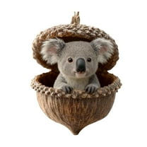 nTRIUQJ Forest Animal Acorn Ornaments – Cute Cartoon Animal Decorative Hanging Ornament, Cozy Forest Cone Animal Decoration, Acrylic Hanging Ornament for Christmas Tree A