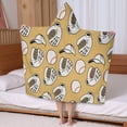 thumbnail image 5 of Yellow Baseball Items Pattern Hooded Bath Towel，50"x30" for Ages 3 To 12 Kids, Quick Dry Lightweight Soft Microfiber Hood Beach Towel Cover Up for Kids, 5 of 7