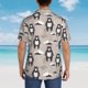 thumbnail image 4 of Balery Cartoon Bear Brown Camisas hawaianas de manga corta para hombre, camisas playeras de corte holgado, camisas de vacaciones con botones,Small, 4 of 7