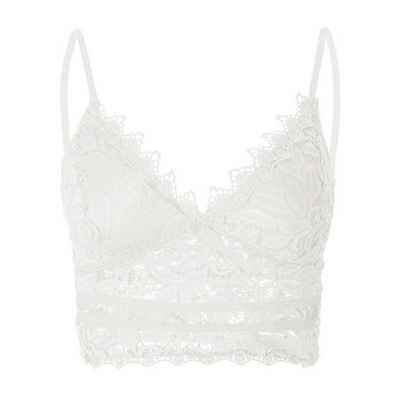 PATLOLLAV Summer Womens Plus Size Vest Crop Wireless Bra Lingerie V-Neck Underwear Camisole