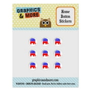 Republican Elephant Home Button Stickers Set Fit Apple iPhone iPad iPod Touch
