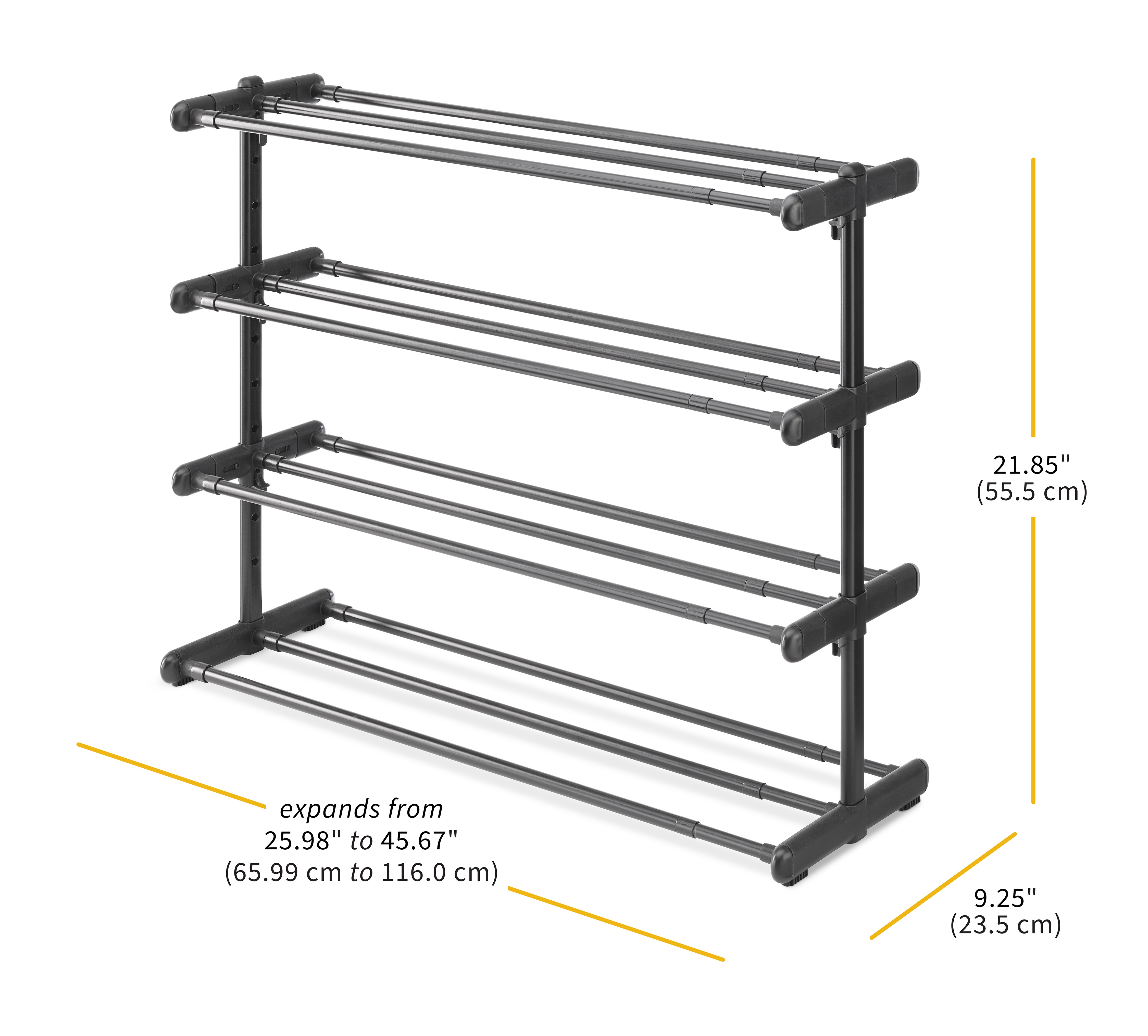 Whitmor 4-Tier Extendable 24-Pair Shoe Rack