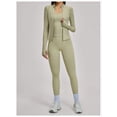 thumbnail image 2 of PISONIC 3 Piece Workout Sets for Women, Zipper Long Sleeve Jacket, Tank Top and High Waist Leggings Yoga Gym Sets, 2 of 7