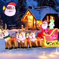 thumbnail image 2 of Trineo inflable navideño de 12 pies, Papá Noel negro en trineo con cinco renos, decoración de patio gigante, luces LED incorporadas para exteriores, fiesta, césped, vacaciones, decoración de invierno, 2 of 5