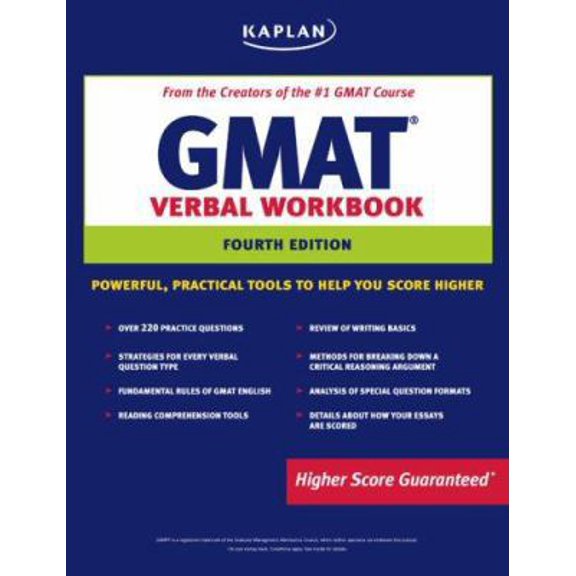 Pre-Owned Kaplan GMAT Verbal Workbook (Paperback) 1419551418 9781419551413