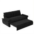 thumbnail image 5 of Firscook 73.2" Queen Pull Out Sofa Bed, Velvet Convertible Sleeper Couch for Small Spaces, Black, 5 of 11