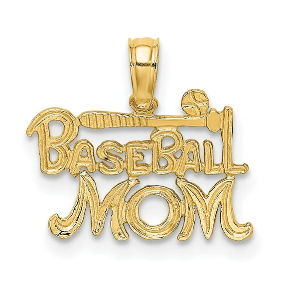 Finest Gold 10K Baseball Mom Charm
