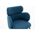 thumbnail image 5 of Coral Velvet Accent Chair with Wing Back & Arm, Modern Upholstered Side Chair with Metal Legs,Thick Cushion Chair for Living Room, Bedroom Games(Blue), 5 of 12