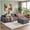 Dark Grey, variant on FLOGUOR 118" L-Shaped Boneless Couch, Modular Sectional Sofa with Ottoman, 4-Seater Corduroy Cloud Couch, High Resilience Sponge Deep Seat Sofa, No Assembly Required